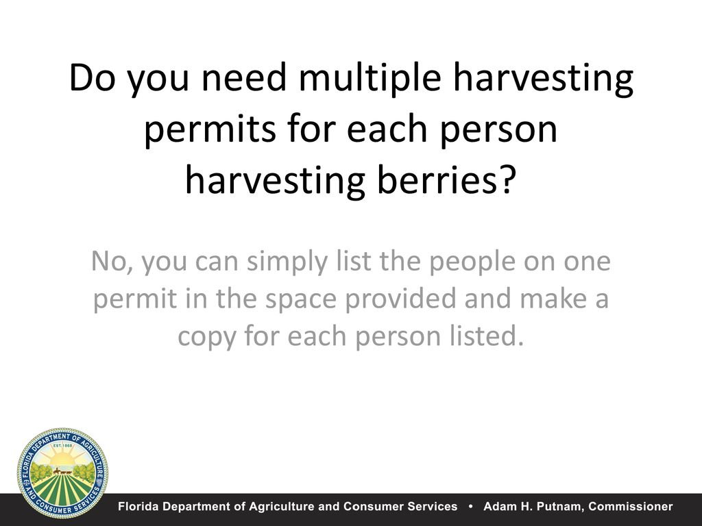 Do you need multiple harvesting permits for each person harvesting berries