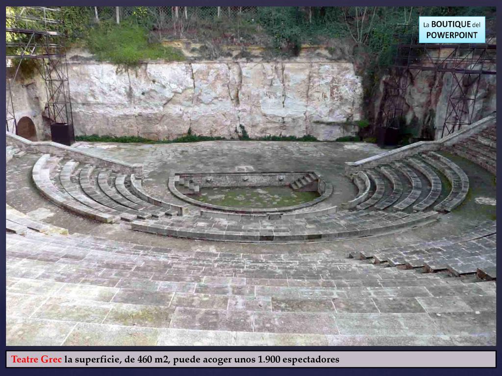 Teatre Grec la superficie, de 460 m2, puede acoger unos 1