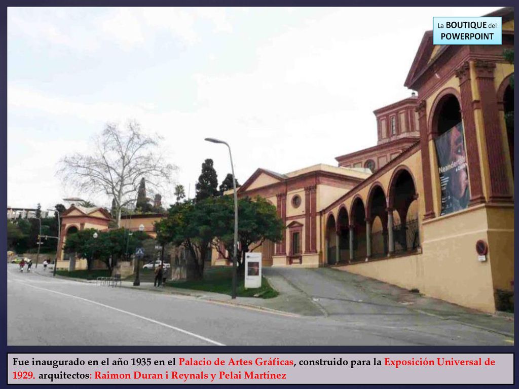 Fue inaugurado en el año 1935 en el Palacio de Artes Gráficas, construido para la Exposición Universal de 1929.