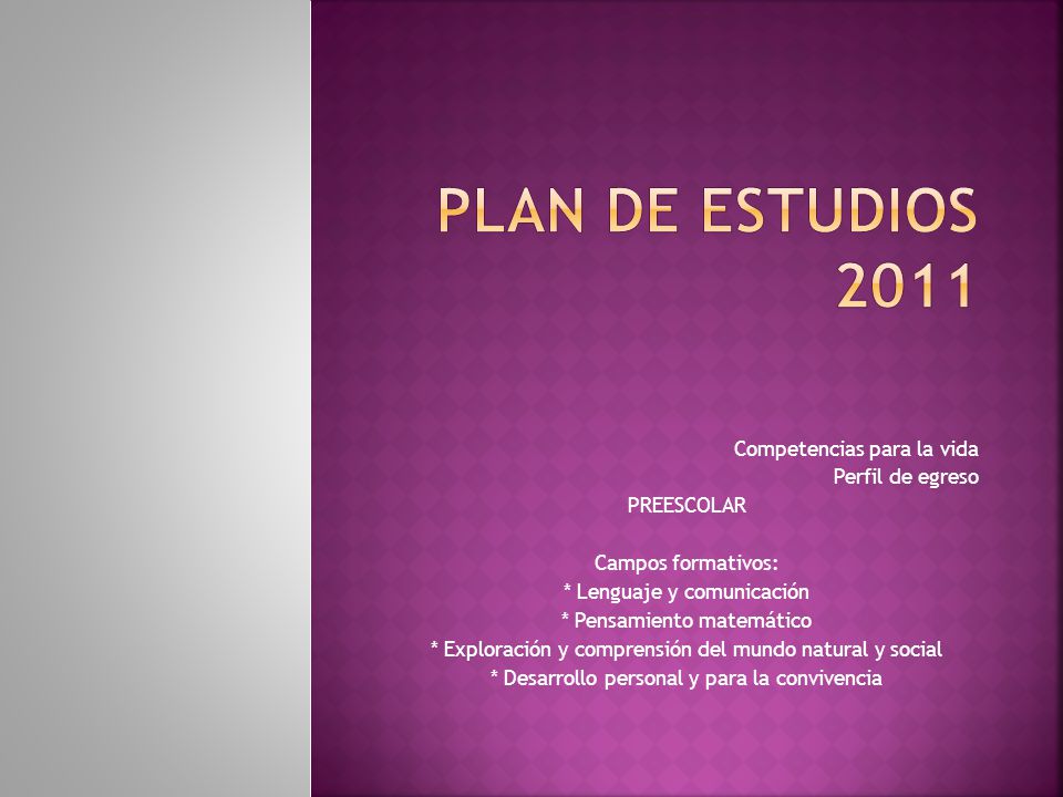 Plan de estudios 2011 Competencias para la vida Perfil de egreso