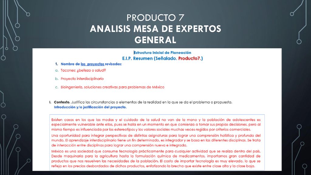 PRODUCTO 7 ANALISIS MESA DE EXPERTOS General