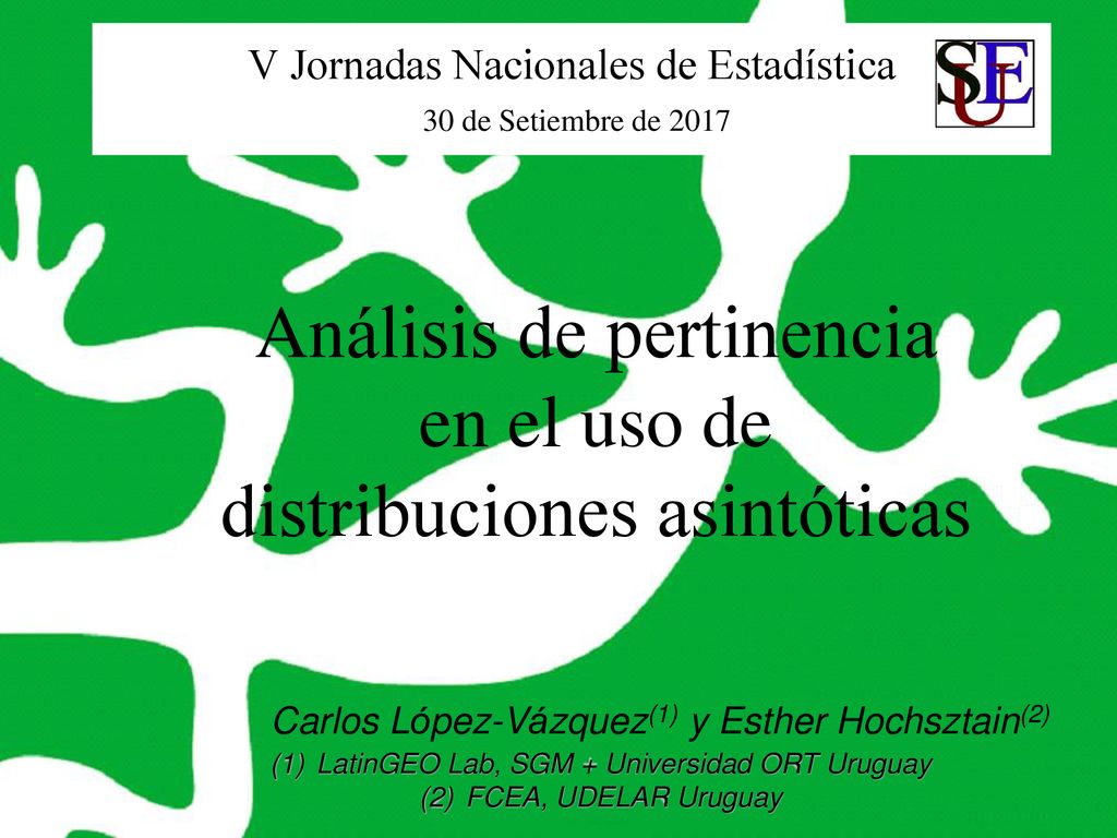 V Jornadas Nacionales de Estadística 30 de Setiembre de 2017