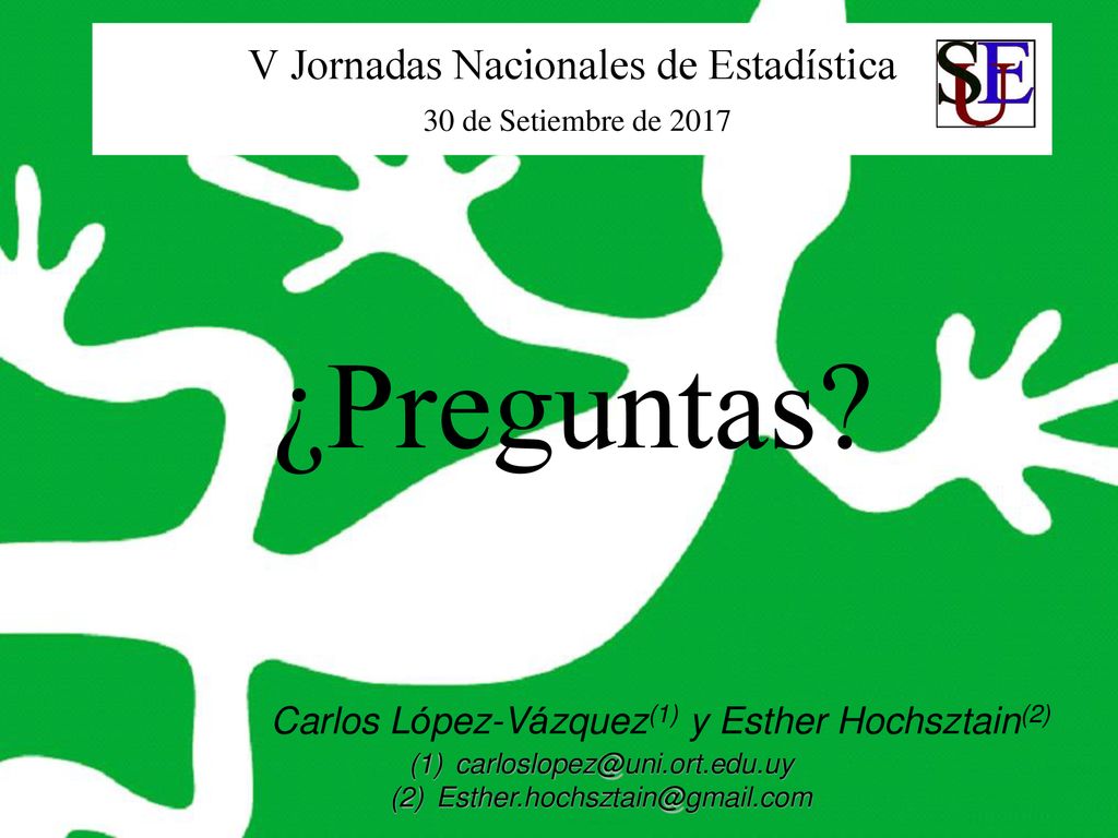 V Jornadas Nacionales de Estadística 30 de Setiembre de 2017