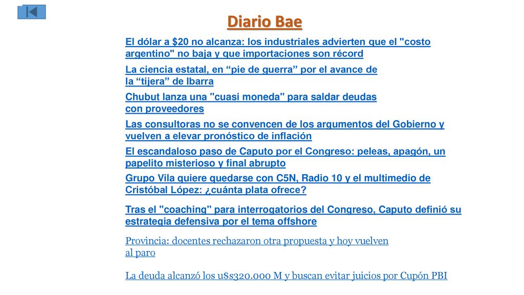Negocios Diario Bae. El dólar a $20 no alcanza: los industriales advierten que el costo argentino no baja y que importaciones son récord.