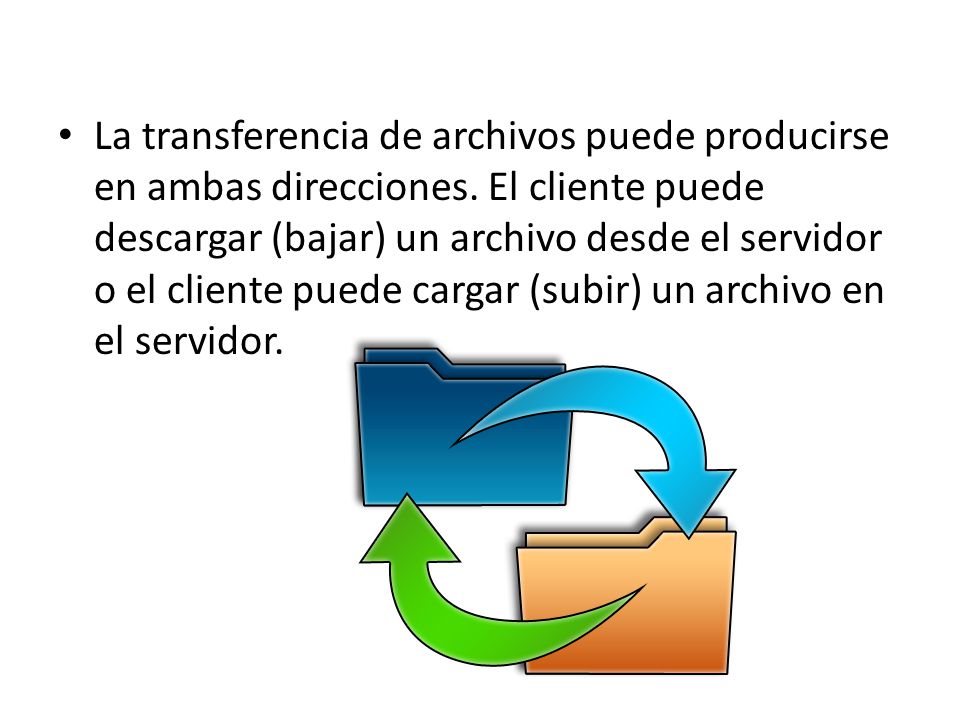 La transferencia de archivos puede producirse en ambas direcciones