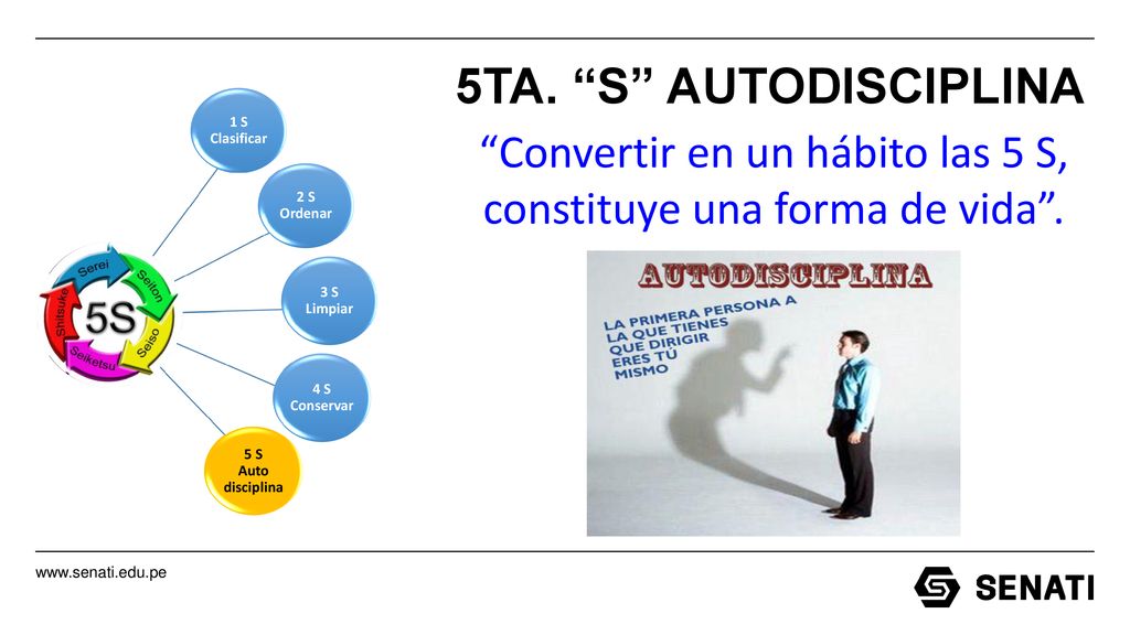 Convertir en un hábito las 5 S, constituye una forma de vida .