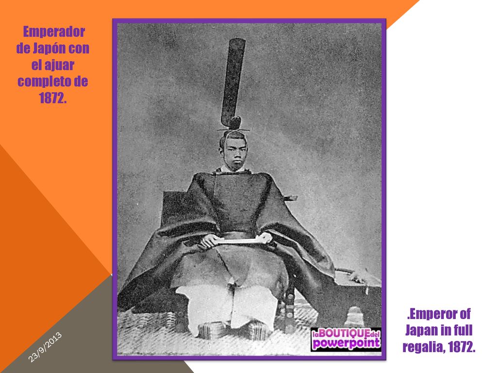 Emperador de Japón con el ajuar completo de 1872.