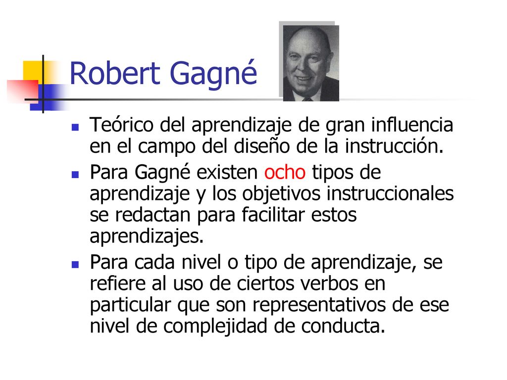 Robert Gagné Teórico del aprendizaje de gran influencia en el campo del diseño de la instrucción.