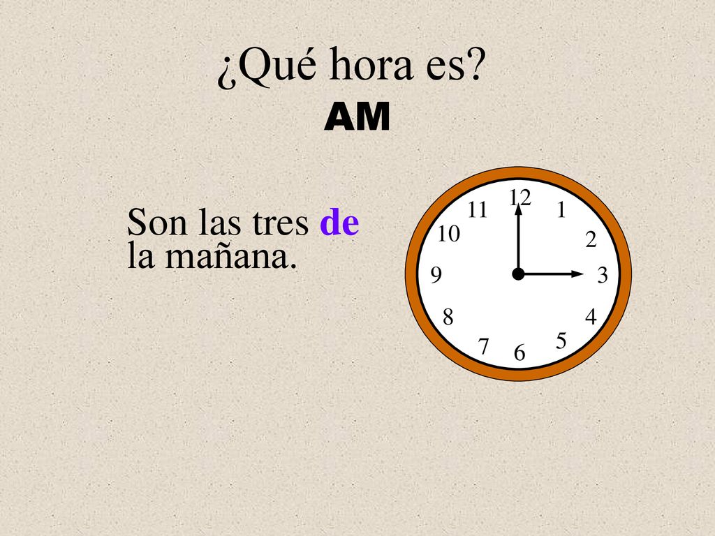 ¿Qué hora es AM Son las tres de la mañana.