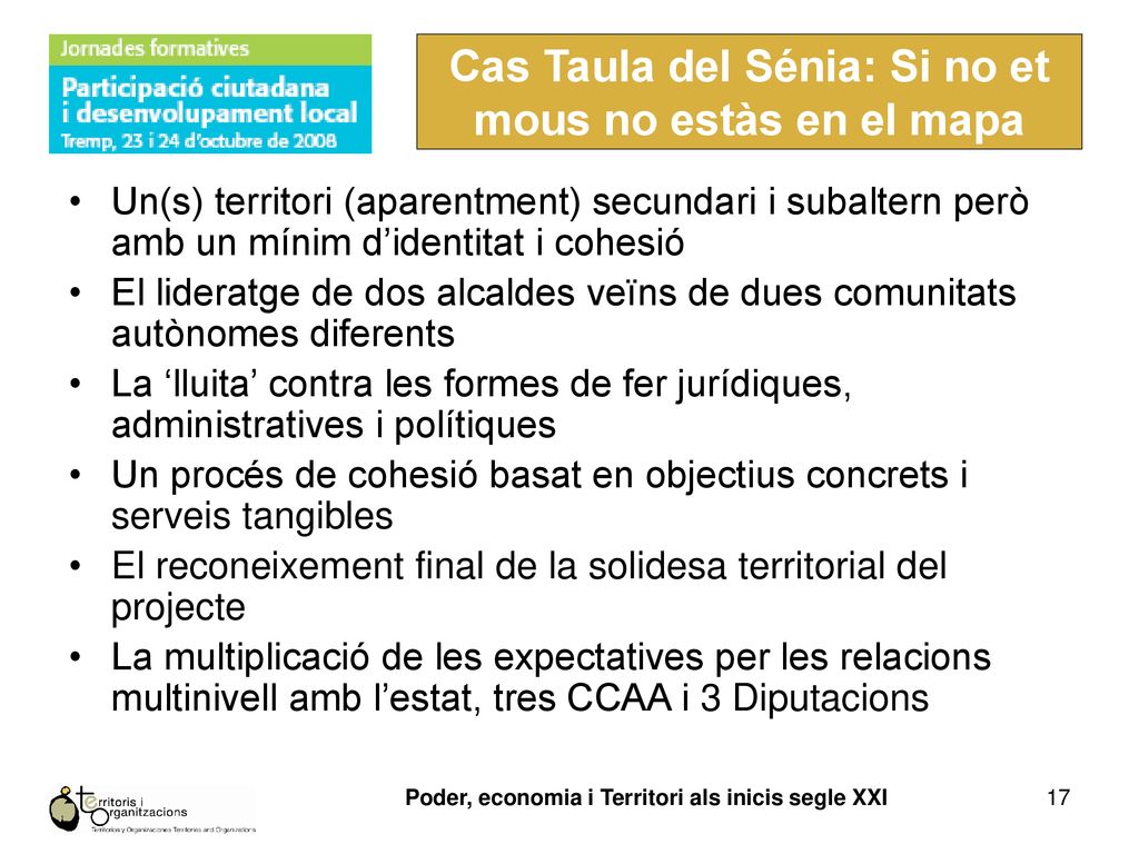 Cas Taula del Sénia: Si no et mous no estàs en el mapa