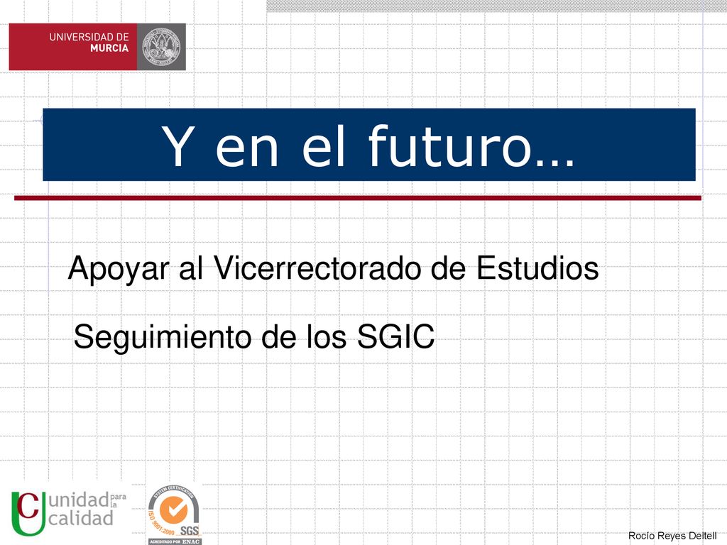 Y en el futuro… Apoyar al Vicerrectorado de Estudios