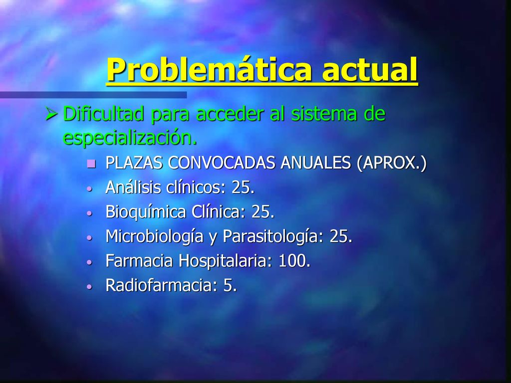 Problemática actual Dificultad para acceder al sistema de especialización. PLAZAS CONVOCADAS ANUALES (APROX.)