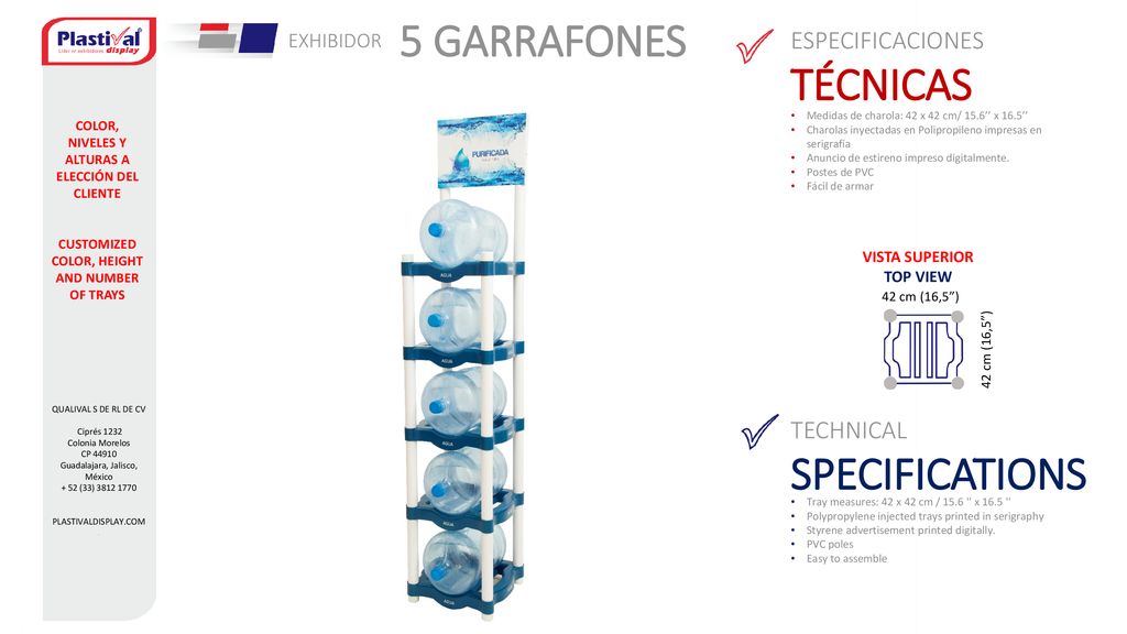 COLOR, NIVELES Y ALTURAS A ELECCIÓN DEL CLIENTE