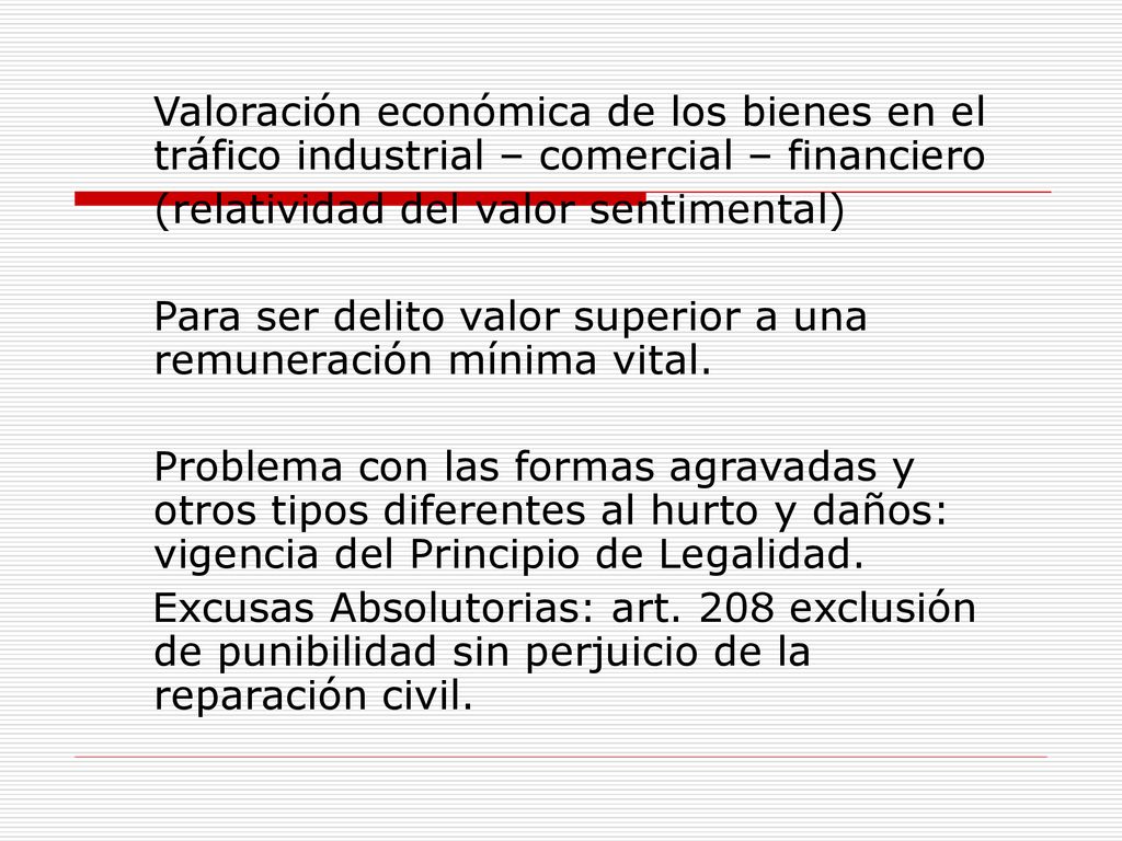 Valoración económica de los bienes en el tráfico industrial – comercial – financiero