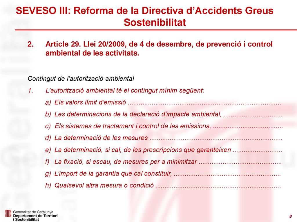 SEVESO III: Reforma de la Directiva d’Accidents Greus Sostenibilitat