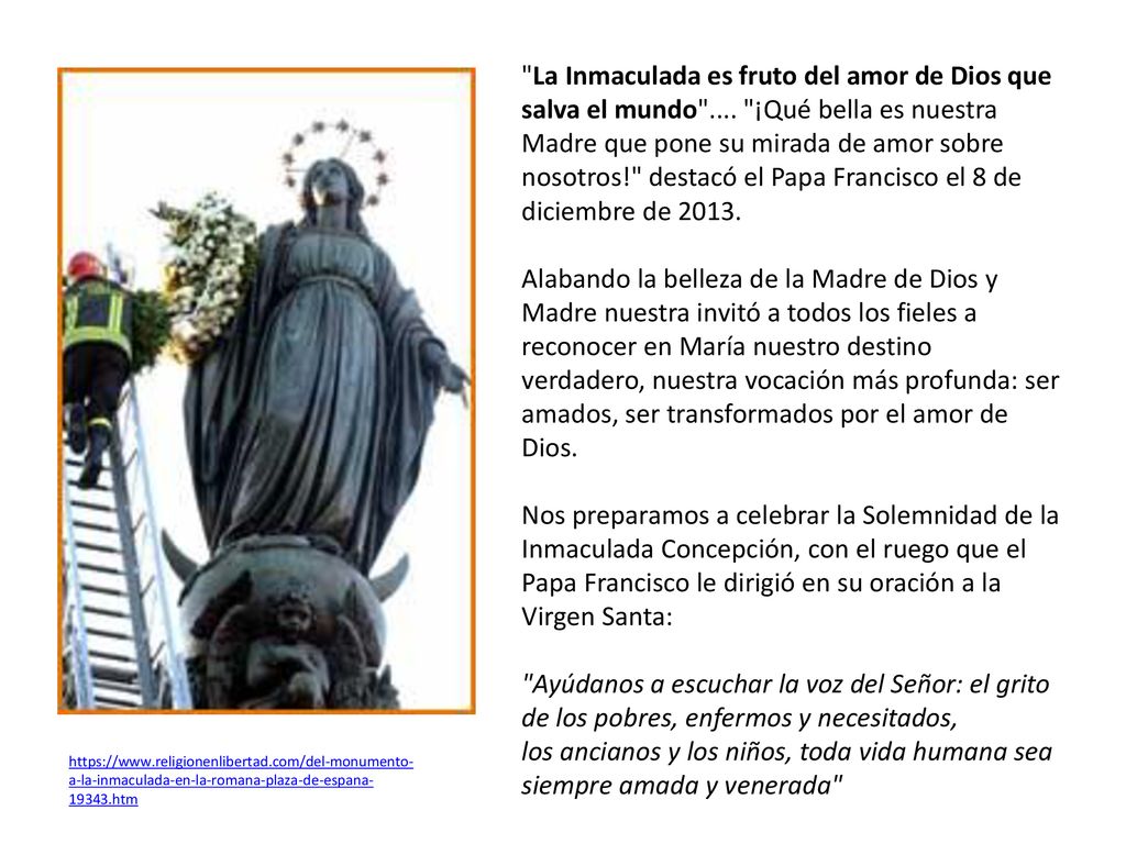 La Inmaculada es fruto del amor de Dios que salva el mundo