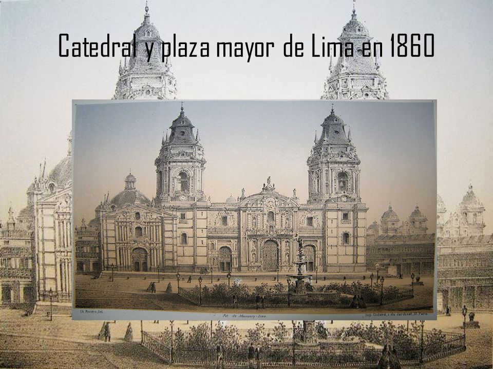 Catedral y plaza mayor de Lima en 1860