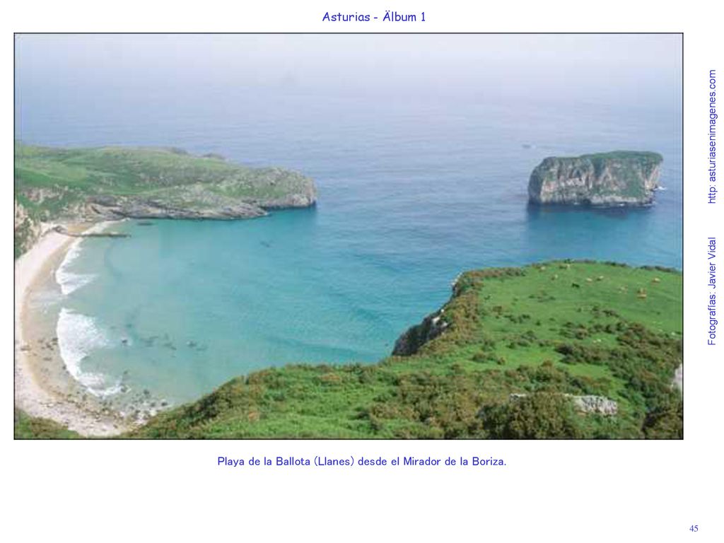 Playa de la Ballota (Llanes) desde el Mirador de la Boriza.