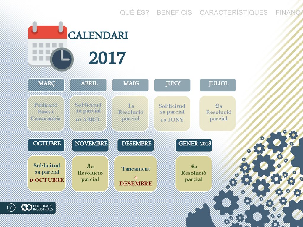2017 CALENDARI MARÇ ABRIL MAIG JUNY JULIOL OCTUBRE NOVEMBRE DESEMBRE