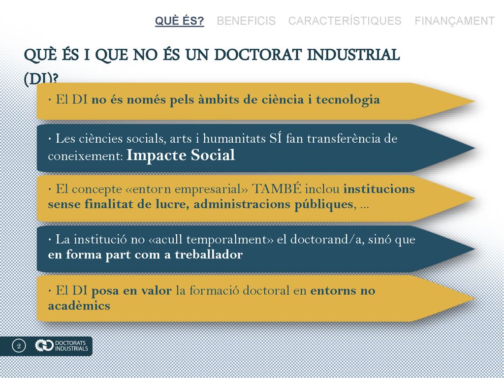 QUÈ ÉS I QUE NO ÉS UN DOCTORAT INDUSTRIAL (DI)