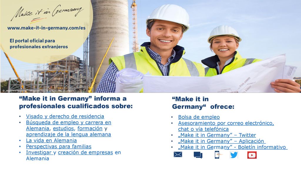 Make it in Germany informa a profesionales cualificados sobre: