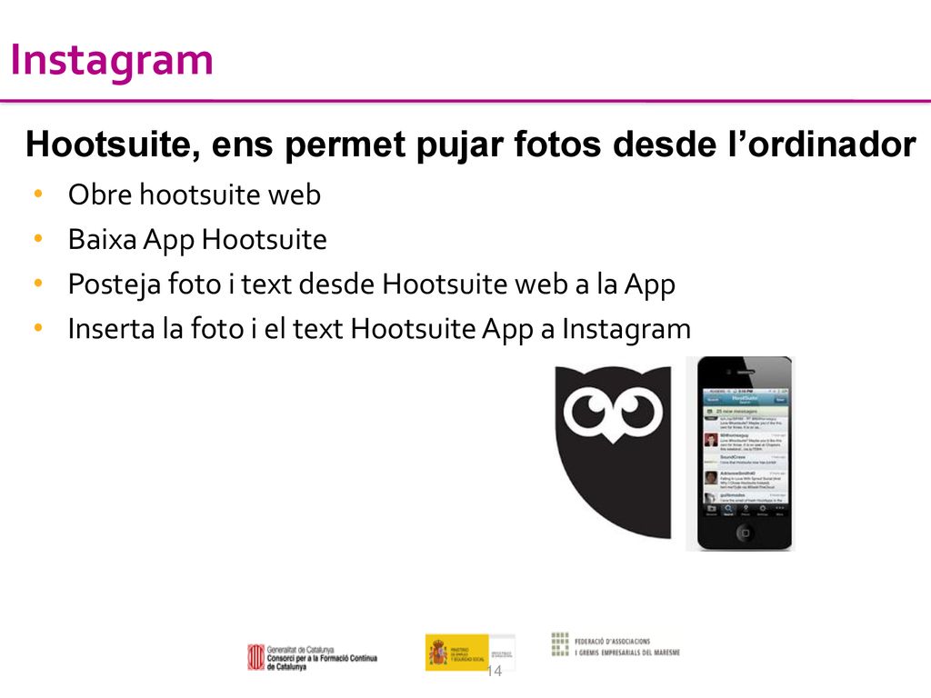 Instagram Hootsuite, ens permet pujar fotos desde l’ordinador