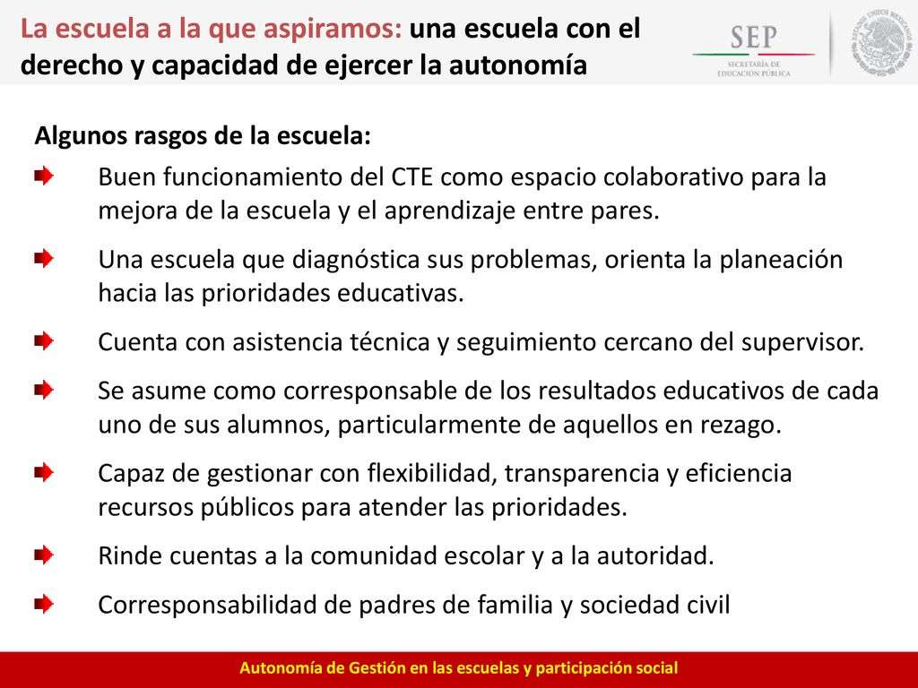 La escuela a la que aspiramos: una escuela con el derecho y capacidad de ejercer la autonomía