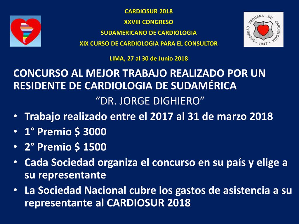 Trabajo realizado entre el 2017 al 31 de marzo ° Premio $ 3000