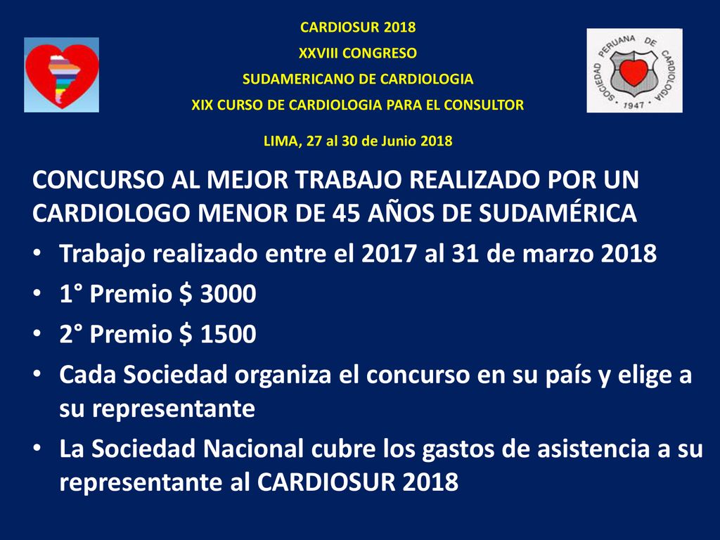 Trabajo realizado entre el 2017 al 31 de marzo ° Premio $ 3000