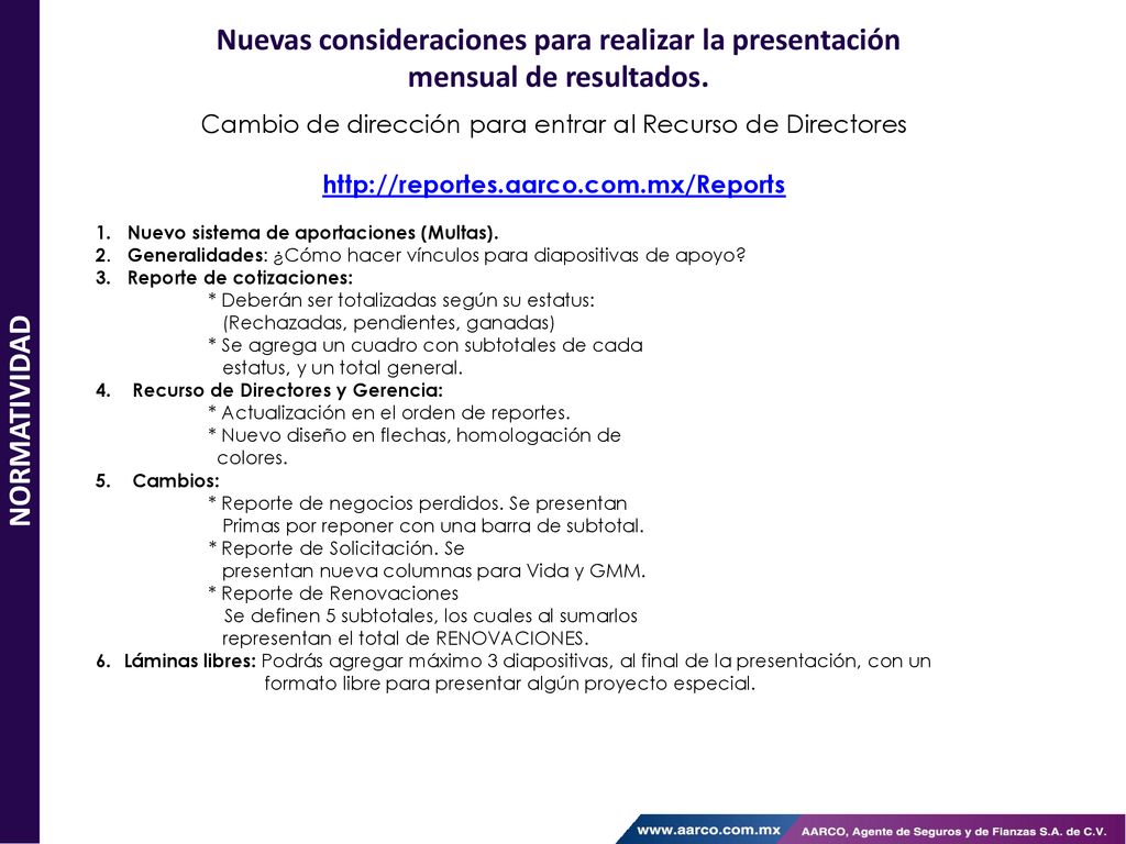 Cambio de dirección para entrar al Recurso de Directores