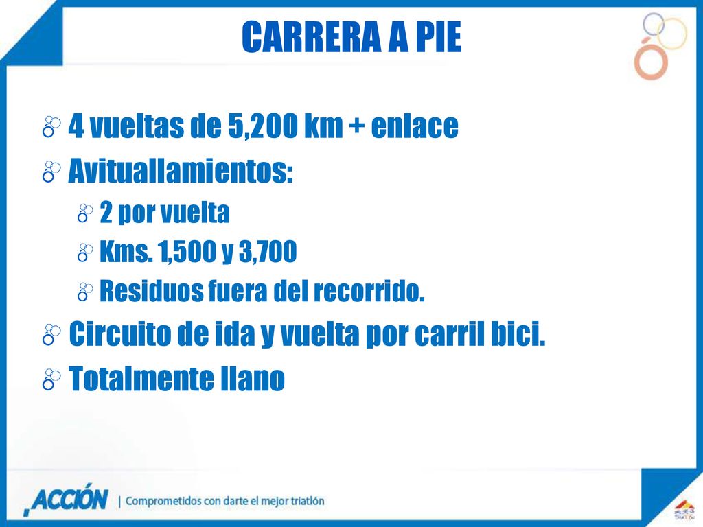 CARRERA A PIE 4 vueltas de 5,200 km + enlace Avituallamientos: