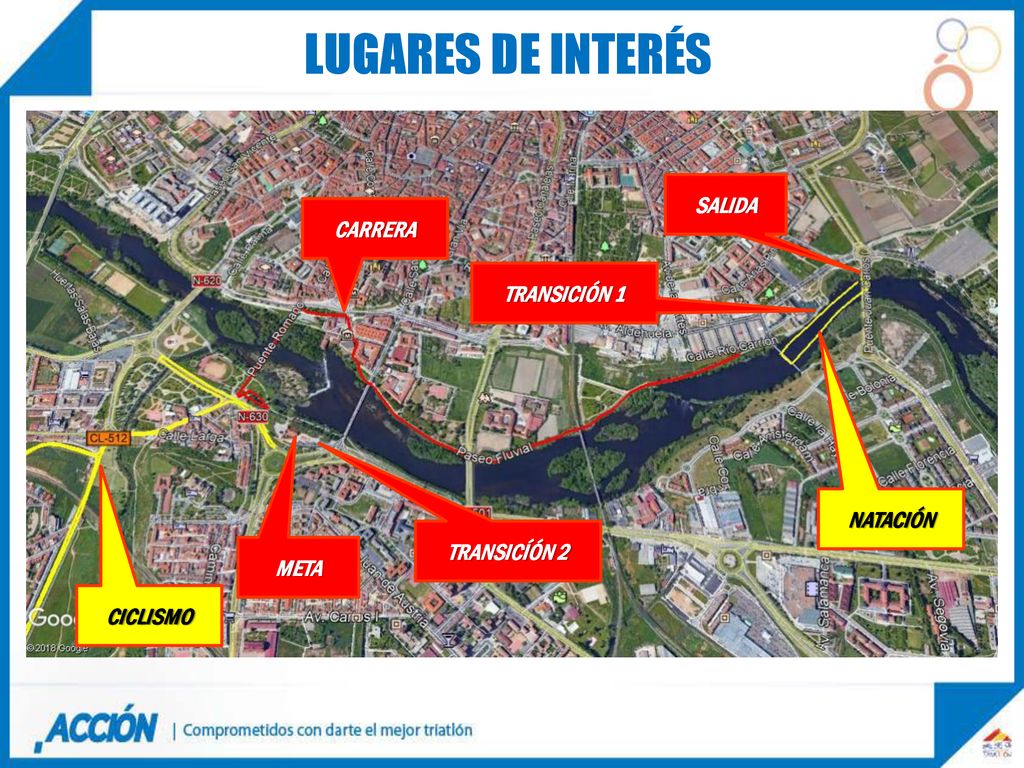 LUGARES DE INTERÉS SALIDA CARRERA TRANSICIÓN 1 NATACIÓN TRANSICÍÓN 2