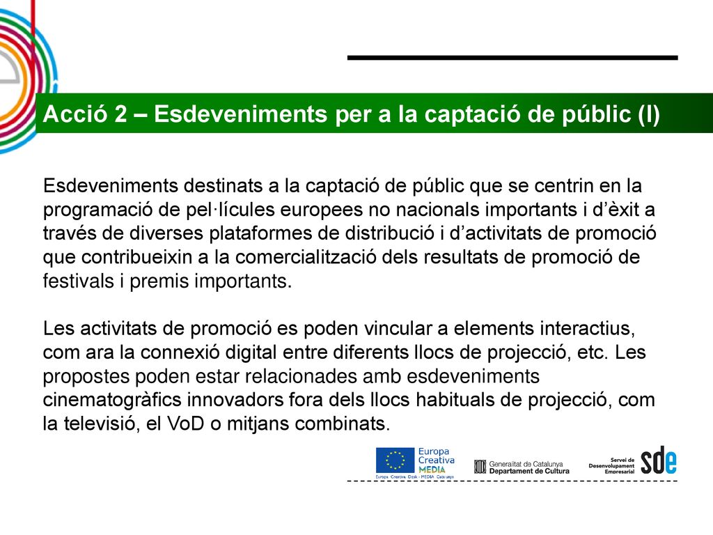 Acció 2 – Esdeveniments per a la captació de públic (I)