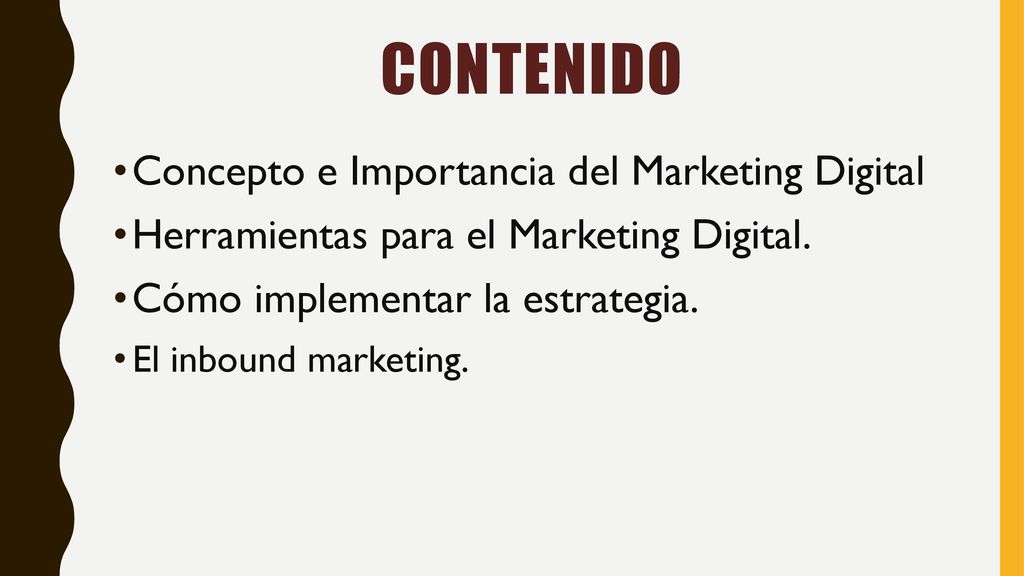 CONTENIDO Concepto e Importancia del Marketing Digital