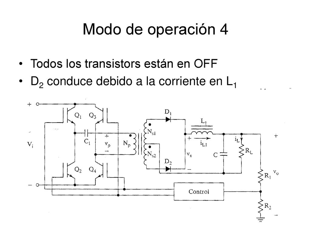 Modo de operación 4 Todos los transistors están en OFF