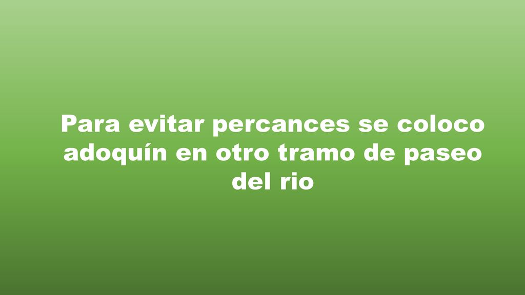 Para evitar percances se coloco adoquín en otro tramo de paseo del rio