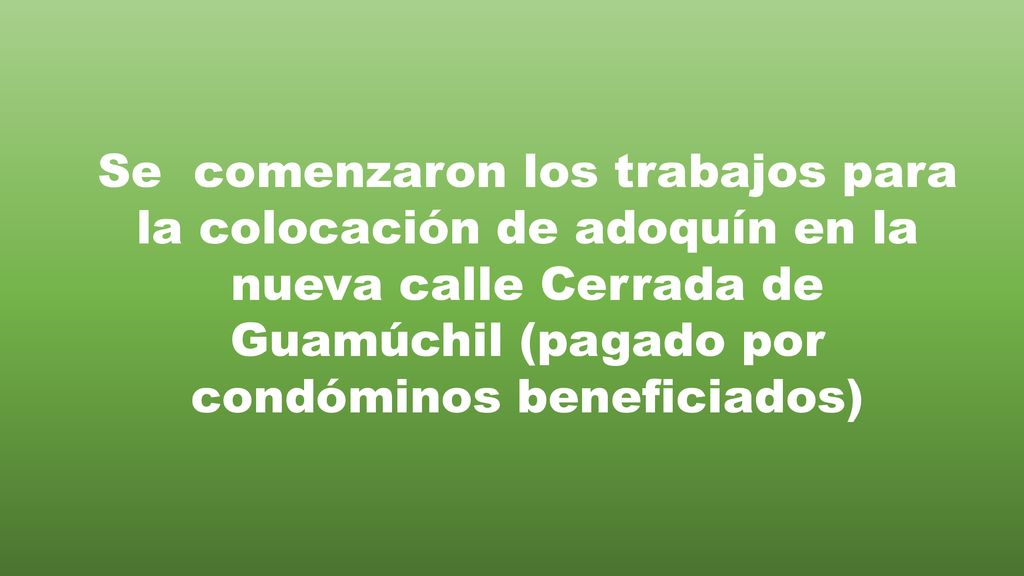 Se comenzaron los trabajos para la colocación de adoquín en la nueva calle Cerrada de Guamúchil (pagado por condóminos beneficiados)