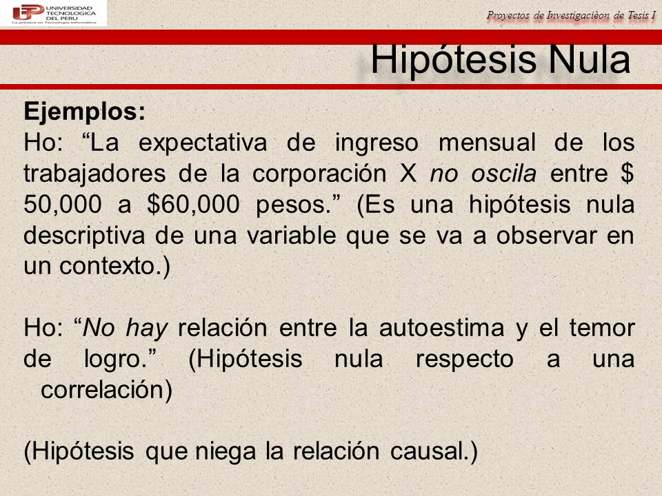 Hipótesis Nula Ejemplos: