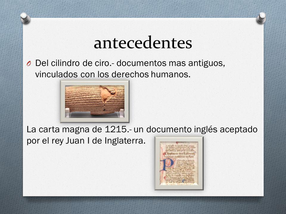 antecedentes Del cilindro de ciro.- documentos mas antiguos, vinculados con los derechos humanos.