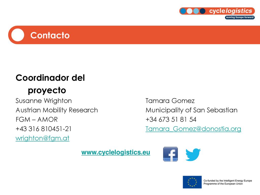 Contacto Coordinador del proyecto Susanne Wrighton Tamara Gomez