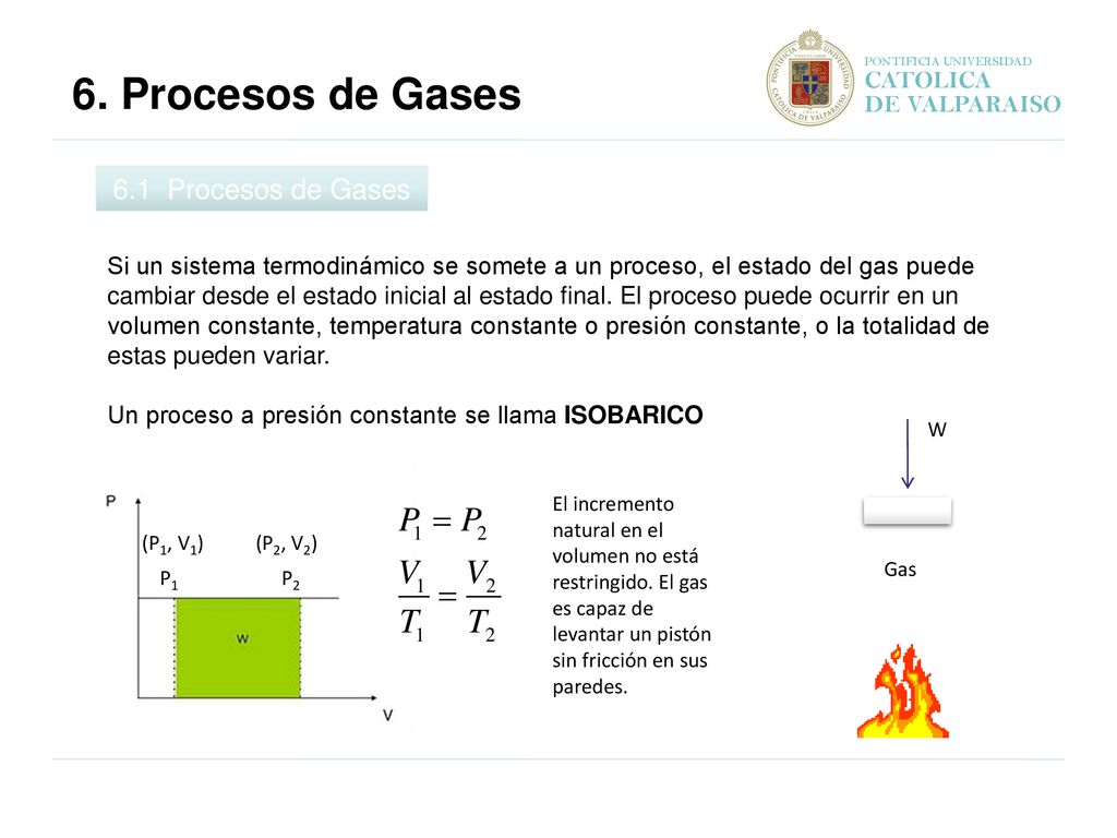 6. Procesos de Gases 6.1 Procesos de Gases CATOLICA DE VALPARAISO