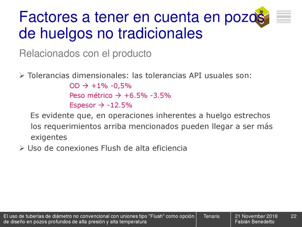 Factores a tener en cuenta en pozos de huelgos no tradicionales
