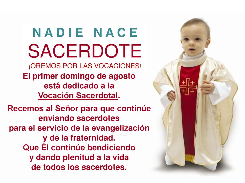 SACERDOTE N A D I E N A C E El primer domingo de agosto