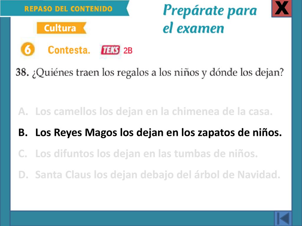 X Los camellos los dejan en la chimenea de la casa.