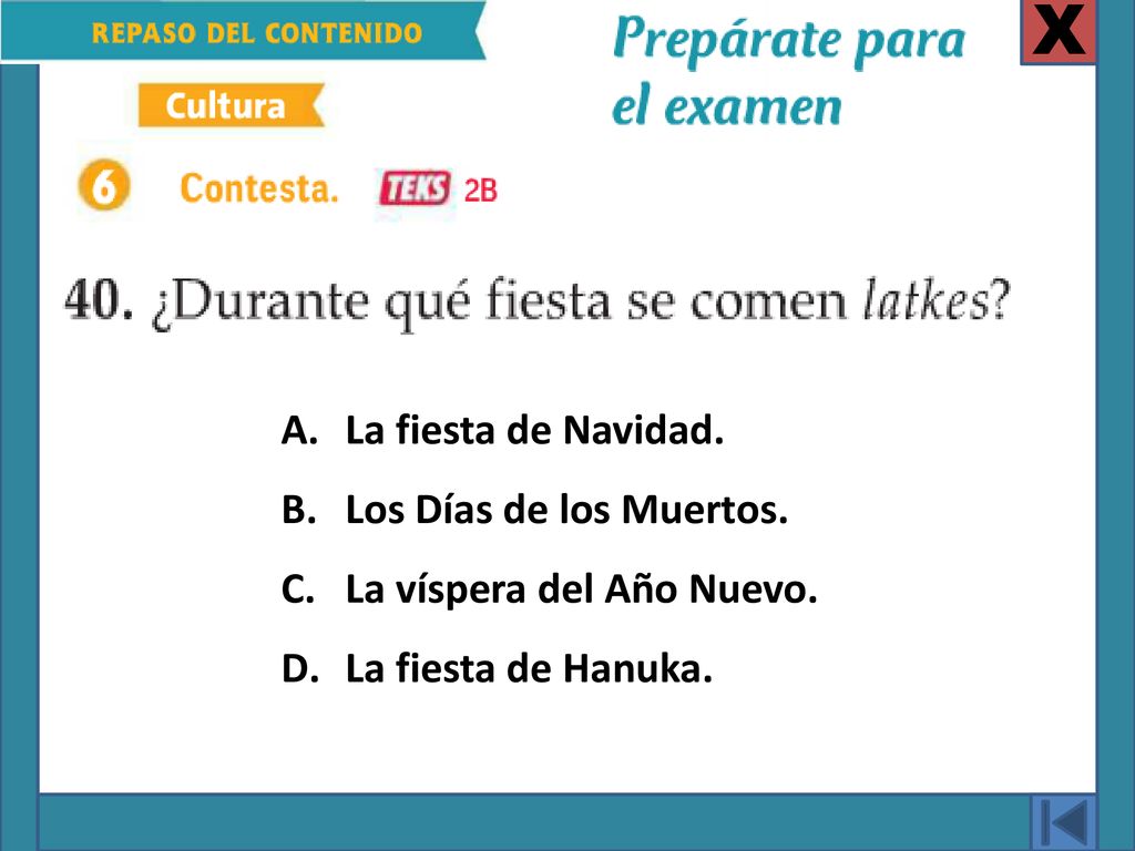 X La fiesta de Navidad. Los Días de los Muertos.