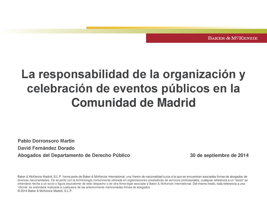 La responsabilidad de la organización y celebración de eventos públicos en la Comunidad de Madrid