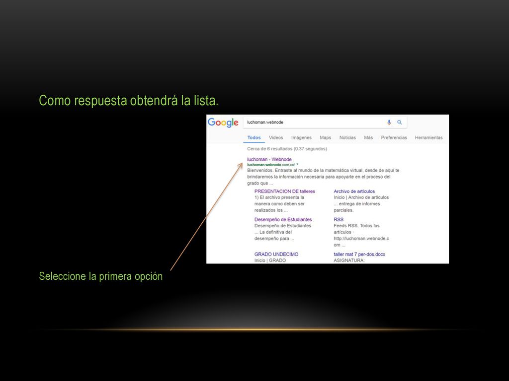 Como respuesta obtendrá la lista.