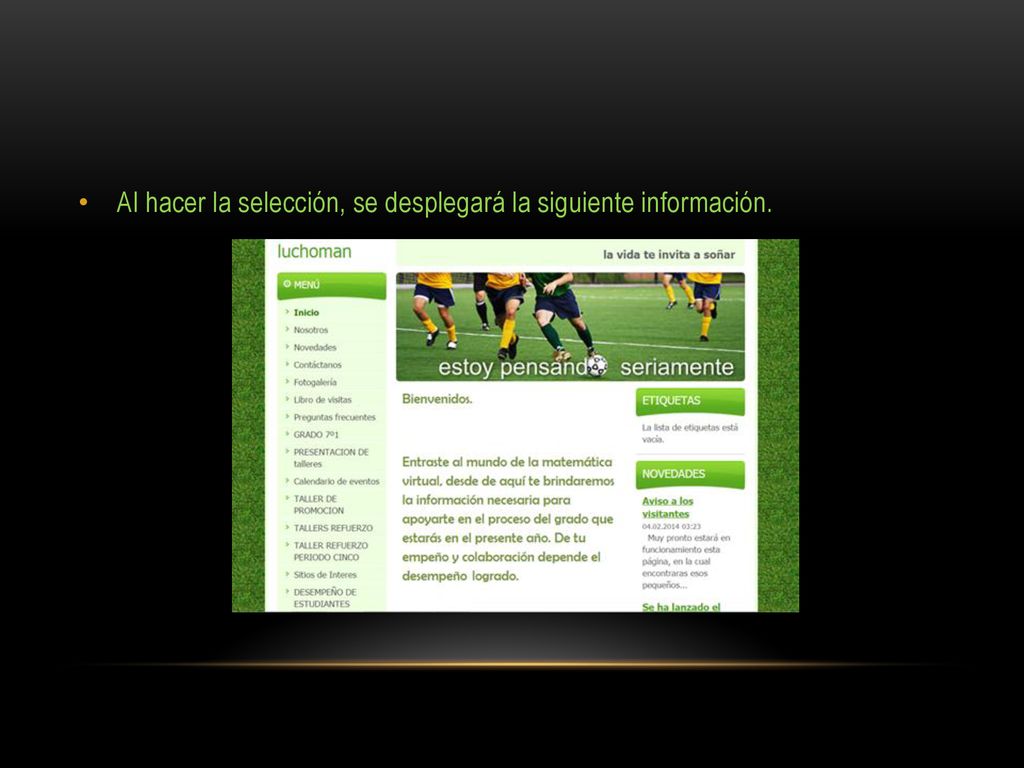 Al hacer la selección, se desplegará la siguiente información.
