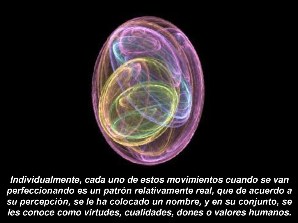 Individualmente, cada uno de estos movimientos cuando se van perfeccionando es un patrón relativamente real, que de acuerdo a su percepción, se le ha colocado un nombre, y en su conjunto, se les conoce como virtudes, cualidades, dones o valores humanos.