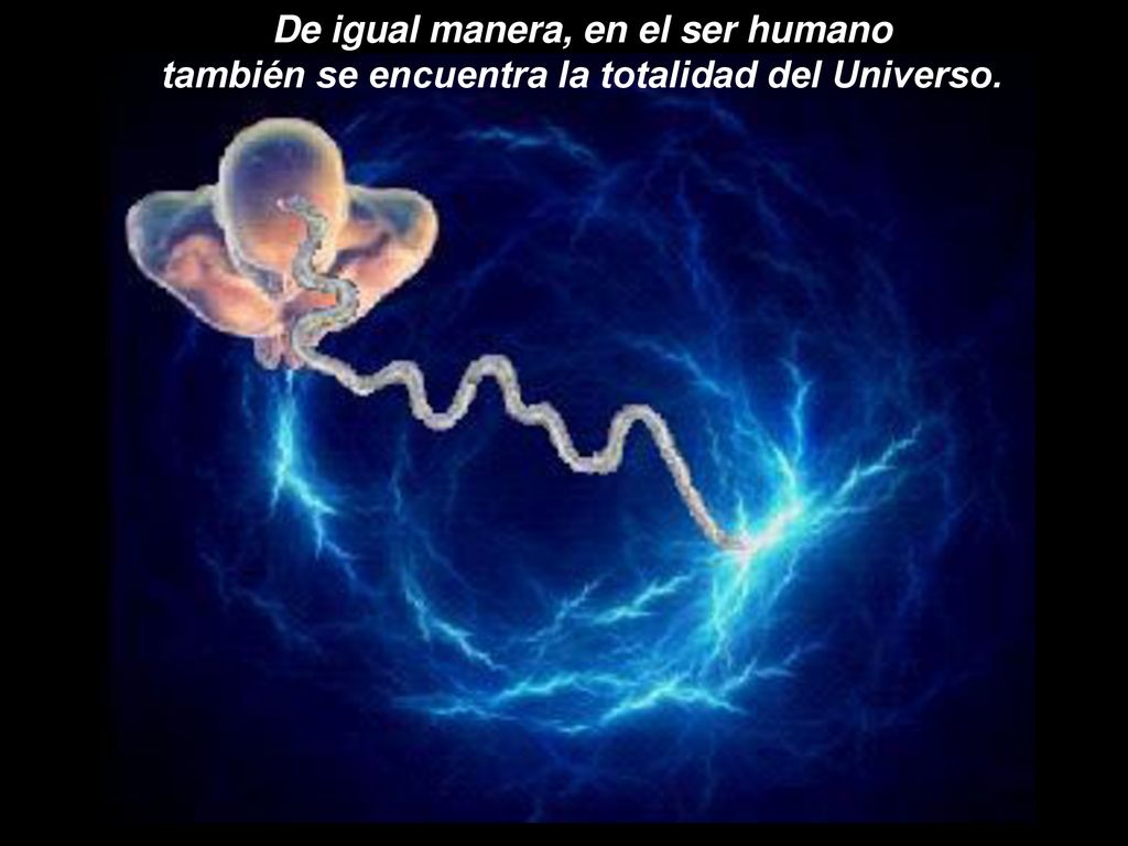 De igual manera, en el ser humano también se encuentra la totalidad del Universo.